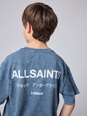 smALLSAINTS Washed Blue Boys Underground T-Shirt and Sweat Shorts Set - Image 4 of 10