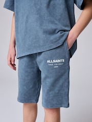 smALLSAINTS Washed Blue Boys Underground T-Shirt and Sweat Shorts Set - Image 5 of 10