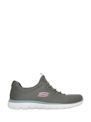 Skechers Khaki Green Summits Summer Blush Trainers - Image 1 of 5