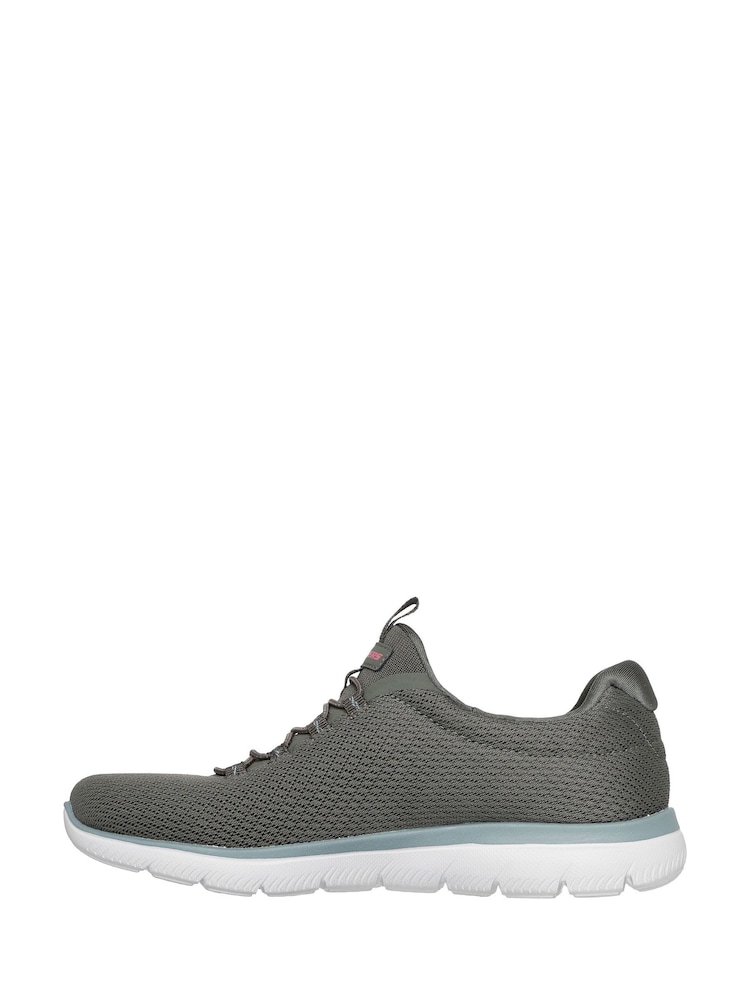 Skechers Khaki Green Summits Summer Blush Trainers - Image 2 of 5