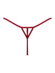 Pour Moi Red India Bold Floral Embroidery Thongs - Image 4 of 4