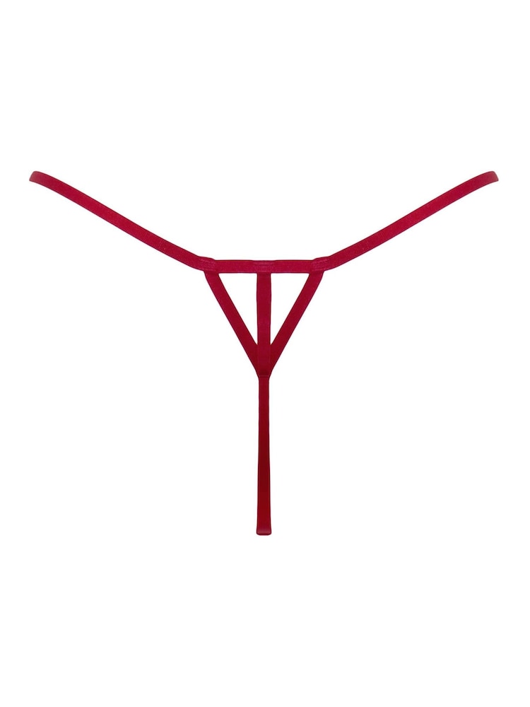 Pour Moi Red India Bold Floral Embroidery Thongs - Image 4 of 4