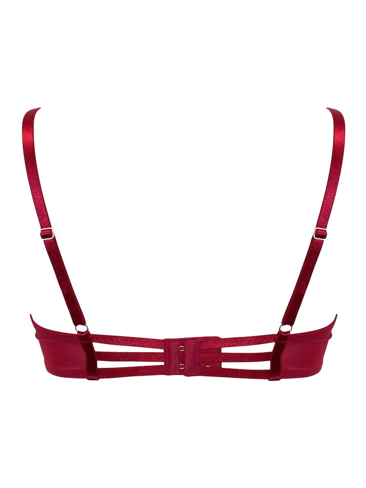 Rot - Pour Moi India Bold Floral Embroidery Non Pad Bra - Bild 4 von 4 Rot - Pour Moi India Bold Floral Embroidery Non Pad Bra - Bild 4 von 4