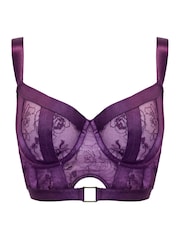 Morado - Sujetador bustier bordado con aros y sin relleno India de Pour Moi - Imagen 3 de 4