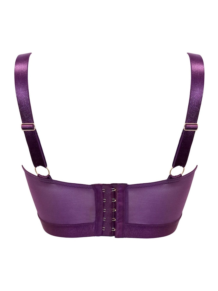 Morado - Sujetador bustier bordado con aros y sin relleno India de Pour Moi - Imagen 4 de 4