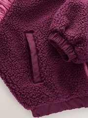 Reebok Burgundy Red Batwing Borg Zip Through Jumper - Image 10 of 10