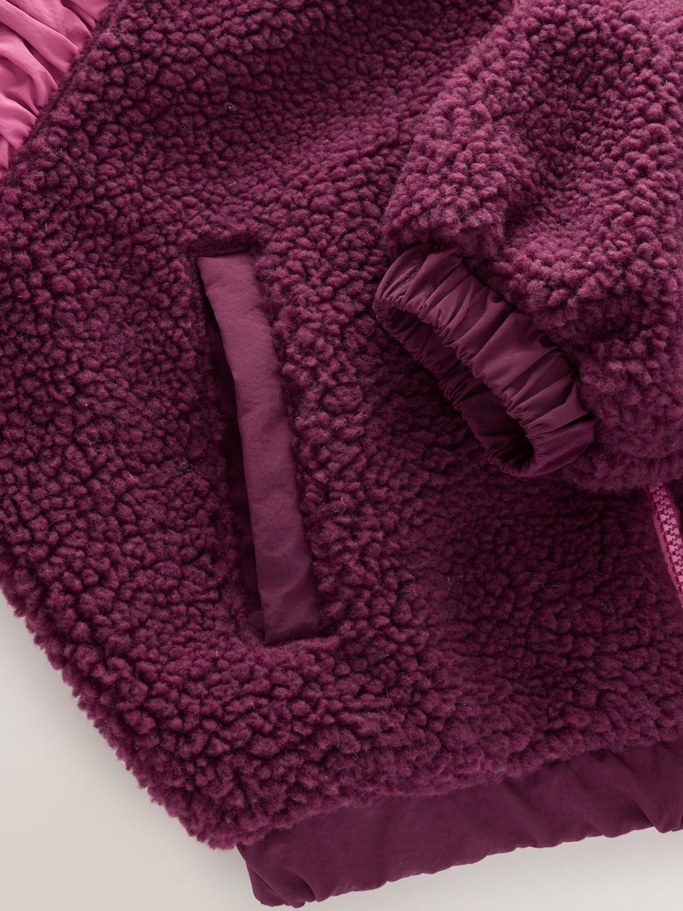 Reebok Burgundy Red Batwing Borg Zip Through Jumper - Image 10 of 10