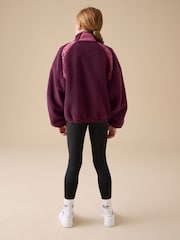 Reebok Burgundy Red Batwing Borg Zip Through Jumper - Image 3 of 10