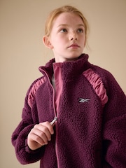 Reebok Burgundy Red Batwing Borg Zip Through Jumper - Image 4 of 10