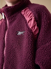 Reebok Burgundy Red Batwing Borg Zip Through Jumper - Image 5 of 10