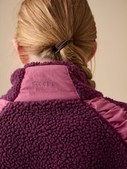 Reebok Burgundy Red Batwing Borg Zip Through Jumper - Image 6 of 10