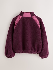 Reebok Burgundy Red Batwing Borg Zip Through Jumper - Image 8 of 10