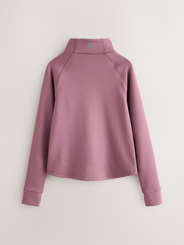 Reebok Dusty Pink Perfomance Long Sleeve Quarter Zip Top - Image 7 of 7