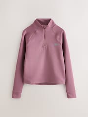 Reebok Dusty Pink Perfomance Long Sleeve Quarter Zip Top - Image 8 of 12