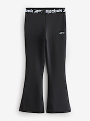 Reebok Logo Tape High Waisted Kick Flare Ribbed Legging - Image 1 of 4
