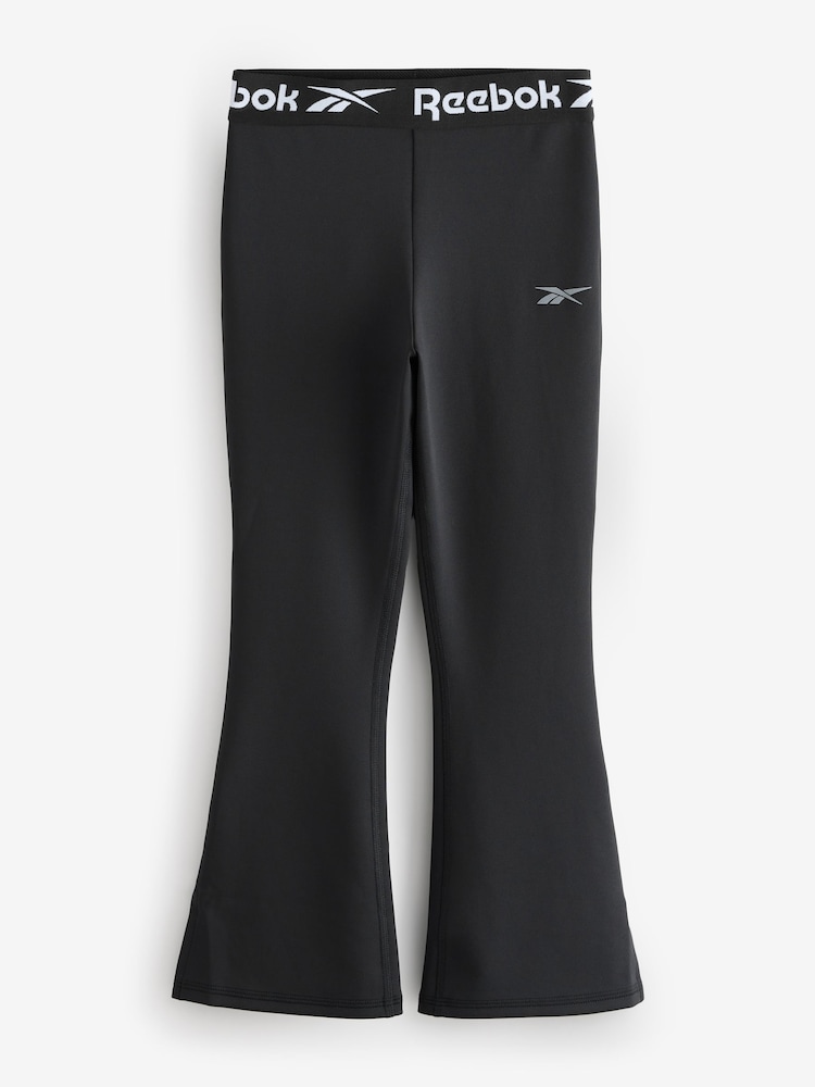 Reebok Logo Tape High Waisted Kick Flare Ribbed Legging - Image 1 of 4