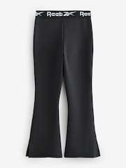 Reebok Logo Tape High Waisted Kick Flare Ribbed Legging - Image 2 of 4