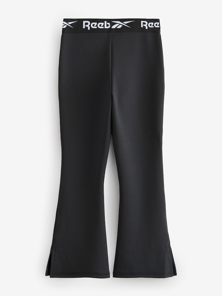 Reebok Logo Tape High Waisted Kick Flare Ribbed Legging - Image 2 of 4