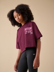 Reebok Burgundy/Mocha Cotton Drop Shoulder Graphic Print T-Shirts 2 Pack - Image 10 of 17