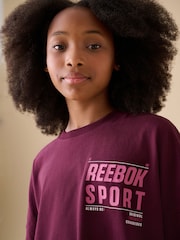 Reebok Burgundy/Mocha Cotton Drop Shoulder Graphic Print T-Shirts 2 Pack - Image 15 of 17