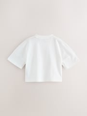 Reebok Drop Shoulder Graphic Print White T-Shirts - Image 2 of 5
