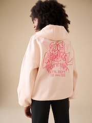 Reebok Oversized Pink Long Sleeve Logo Hoodie - Image 2 of 11