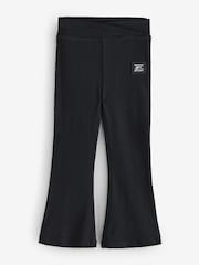 Reebok Waisted Kick Flare Ribbed Black Leggings - Image 1 of 4