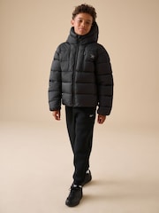 Reebok Waterproof Half Zip Long Sleeve Hooded Black Jacket - Image 1 of 16