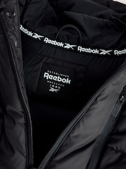 Reebok Waterproof Half Zip Long Sleeve Hooded Black Jacket - Image 11 of 16