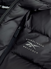 Reebok Waterproof Half Zip Long Sleeve Hooded Black Jacket - Image 12 of 16