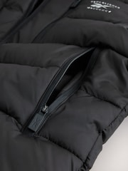 Reebok Waterproof Half Zip Long Sleeve Hooded Black Jacket - Image 16 of 16