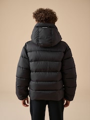 Reebok Waterproof Half Zip Long Sleeve Hooded Black Jacket - Image 3 of 16