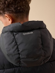Reebok Waterproof Half Zip Long Sleeve Hooded Black Jacket - Image 5 of 16