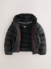 Reebok Waterproof Half Zip Long Sleeve Hooded Black Jacket - Image 9 of 16