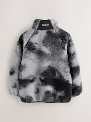 Reebok Grey Camo Long Sleeve Jacquard Print Zip Through Borg Coat - Image 10 of 12