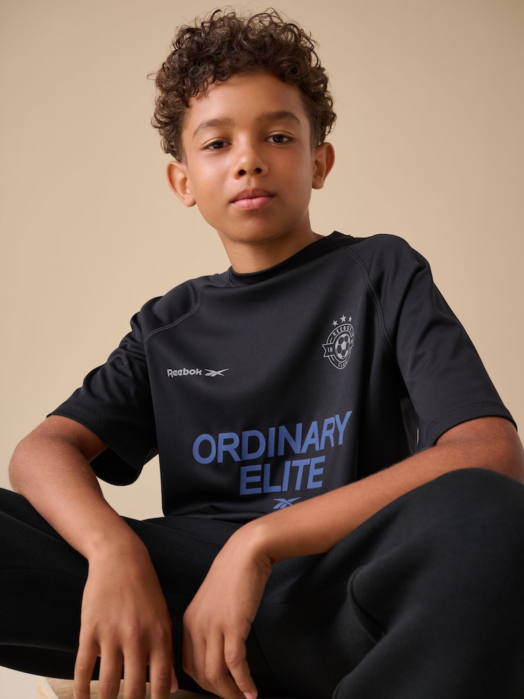 Reebok Sports Short Sleeve Football Logo Black T-Shirt - Image 2 of 11