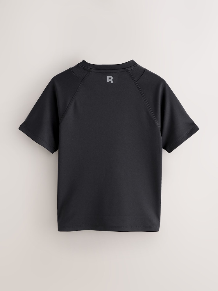 Reebok Sports Short Sleeve Football Logo Black T-Shirt - Image 7 of 7