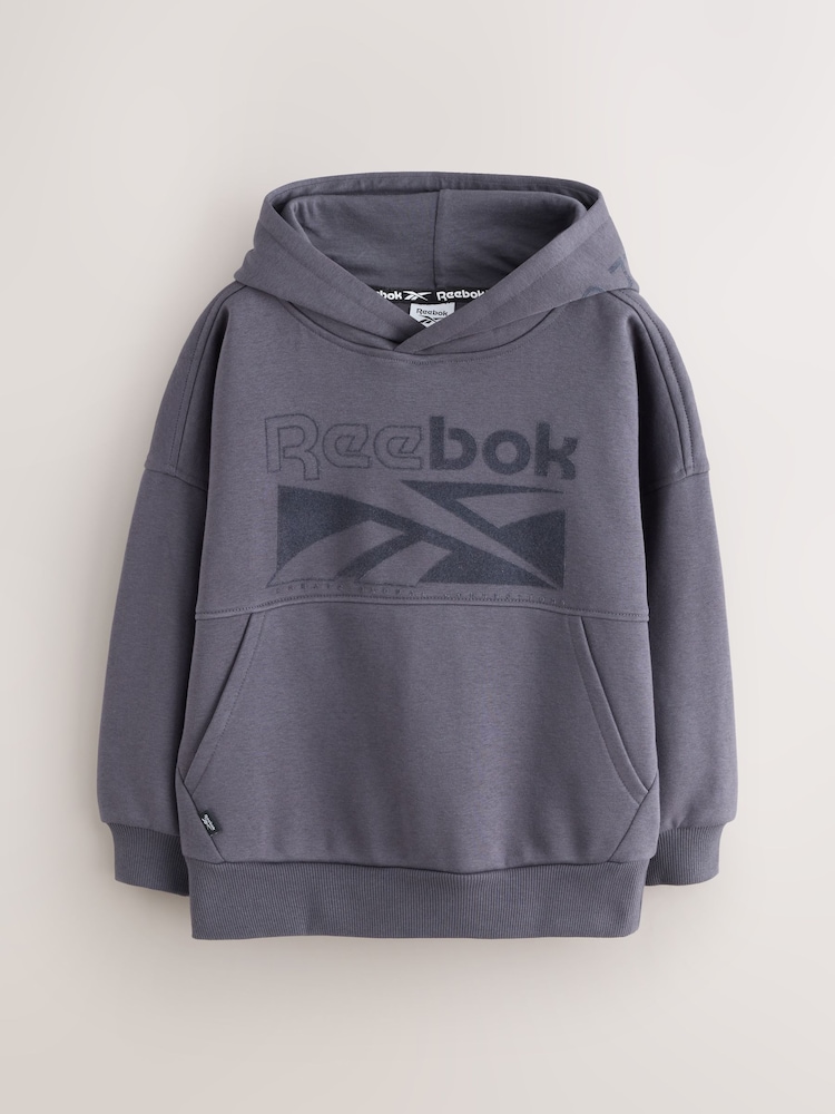 Reebok Heather Purple Cotton Flocked Logo Hoodie - Image 1 of 4