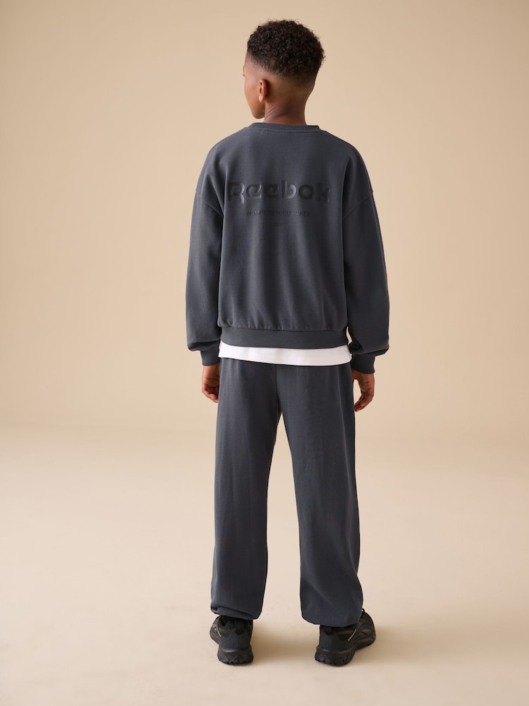Reebok Charcoal Grey Logo Sweatshirt and Cargo Cuffed Joggers Set 2 Piece - Image 2 of 17