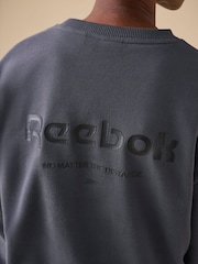 Reebok Charcoal Grey Logo Sweatshirt and Cargo Cuffed Joggers Set 2 Piece - Image 9 of 17