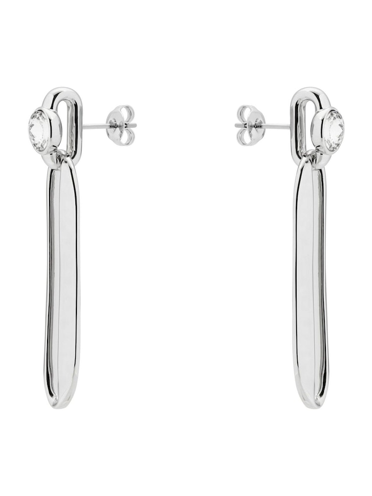Karen Millen Crystal Ellipse Drop Earrings - Image 4 of 4