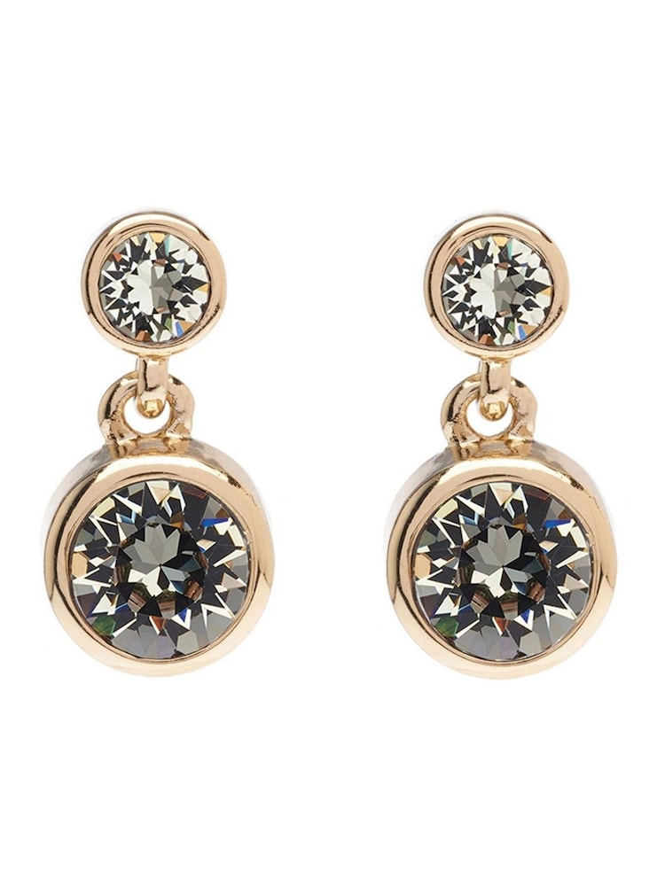 Pendientes de gota con diseño de puntos de cristal en dorado de Karen Millen - Imagen 2 de 2