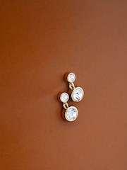 Karen Millen Crystal Dot Drop Earrings - Image 2 of 5