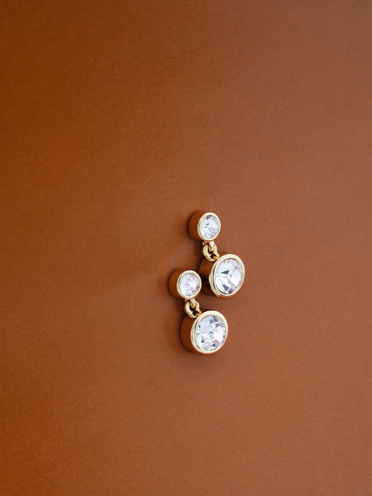 Karen Millen Crystal Dot Drop Earrings - Image 2 of 5