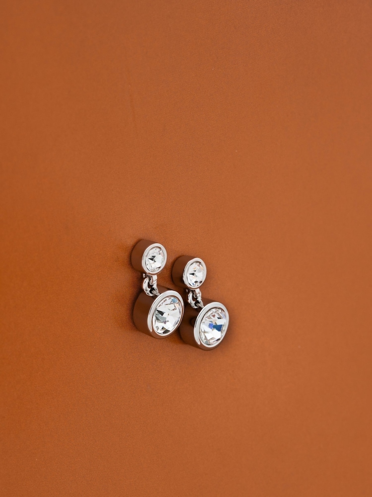 Karen Millen Crystal Dot Drop Earrings - Image 3 of 5