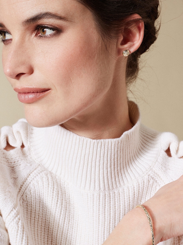Karen Millen Crystal Sprinkle Stud Earrings - Image 2 of 5