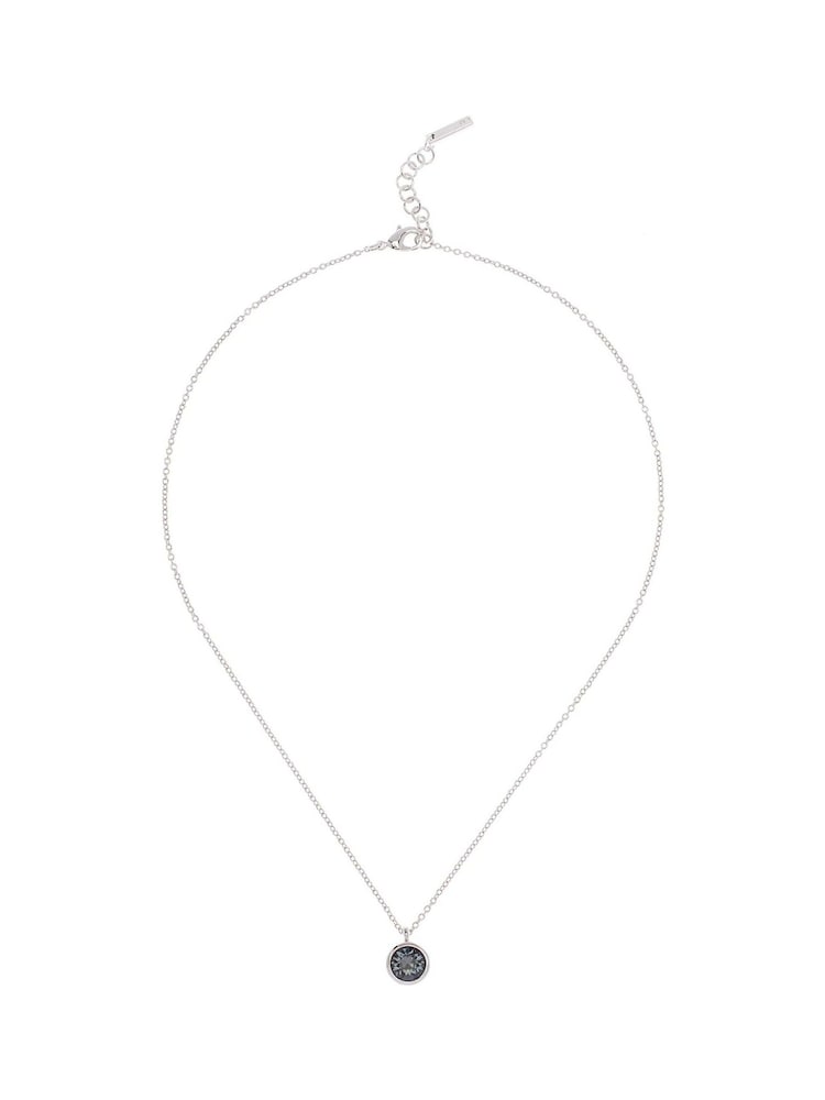 Karen Millen Silver Tone Crystal Dot Pendant Necklace - Image 4 of 4