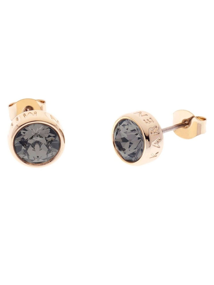Karen Millen Gold Tone Crystal Dot Stud Earrings - Image 5 of 5