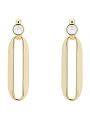 Karen Millen Crystal Ellipse Drop Earrings - Image 4 of 4