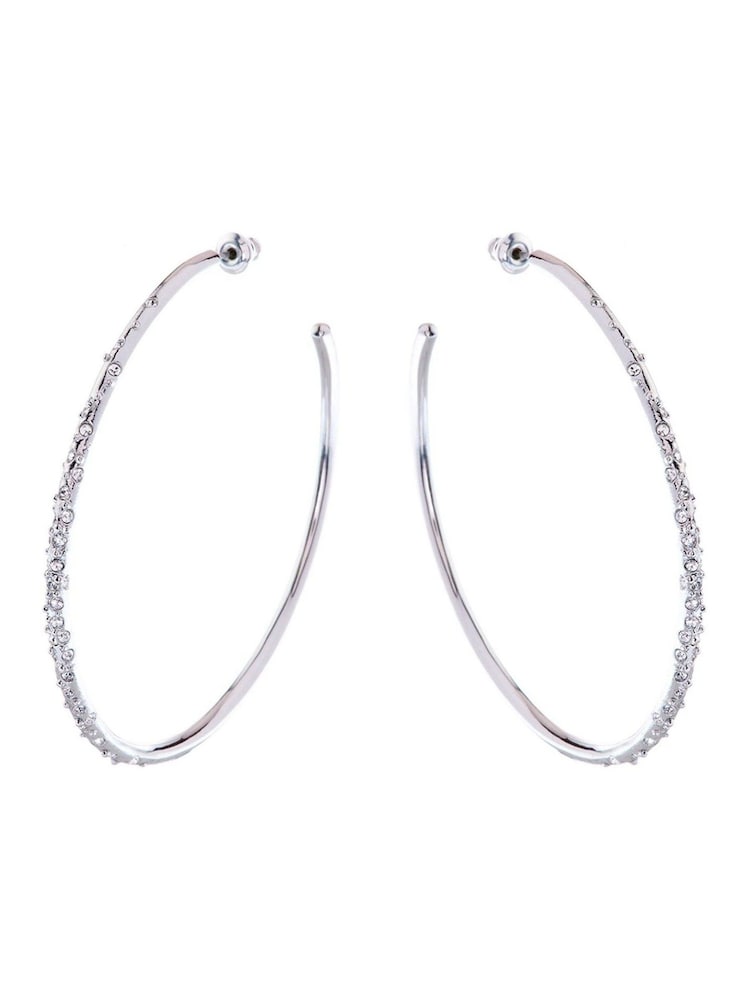 Karen Millen Large Crystal Sprinkle  Hoop Earrings - Image 2 of 5